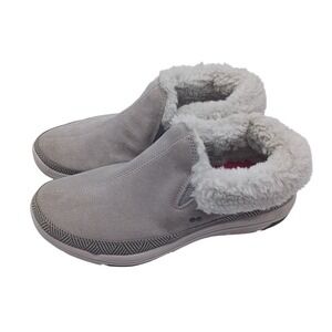 Ryka Slip On Shoes Womens 7.5M Grey Suede Faux Fur Surround Fit Loafers EUC